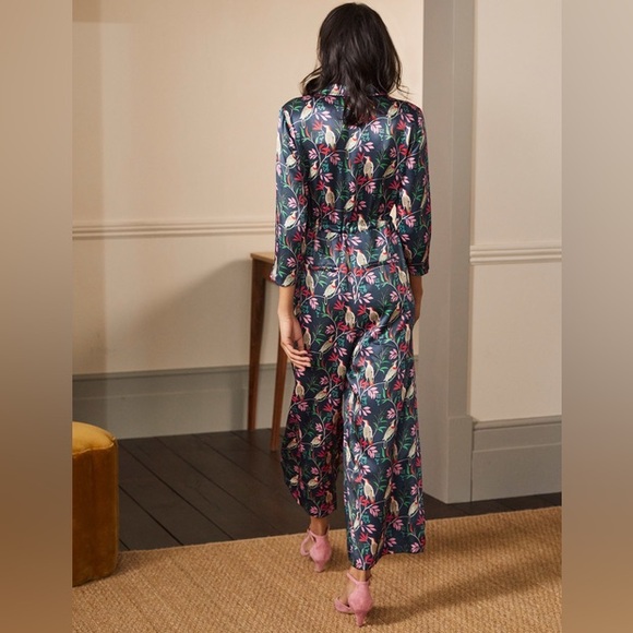 Boden navy jumpsuit with bird and floral print - Picture 2 of 9